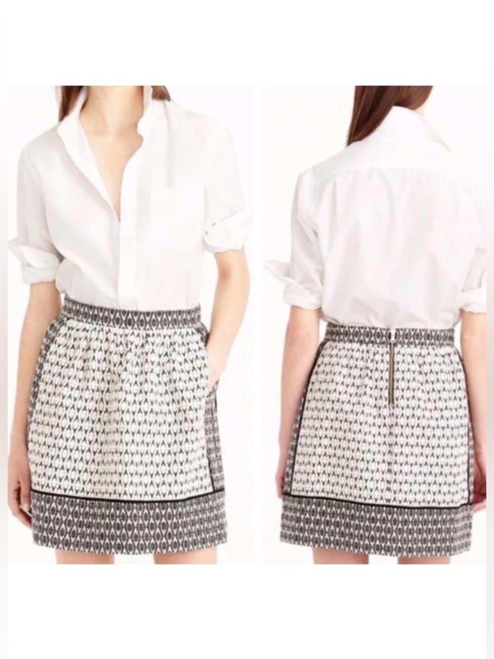 J.Crew Textured Multi Geometric Print Skirt Multicolor size 2